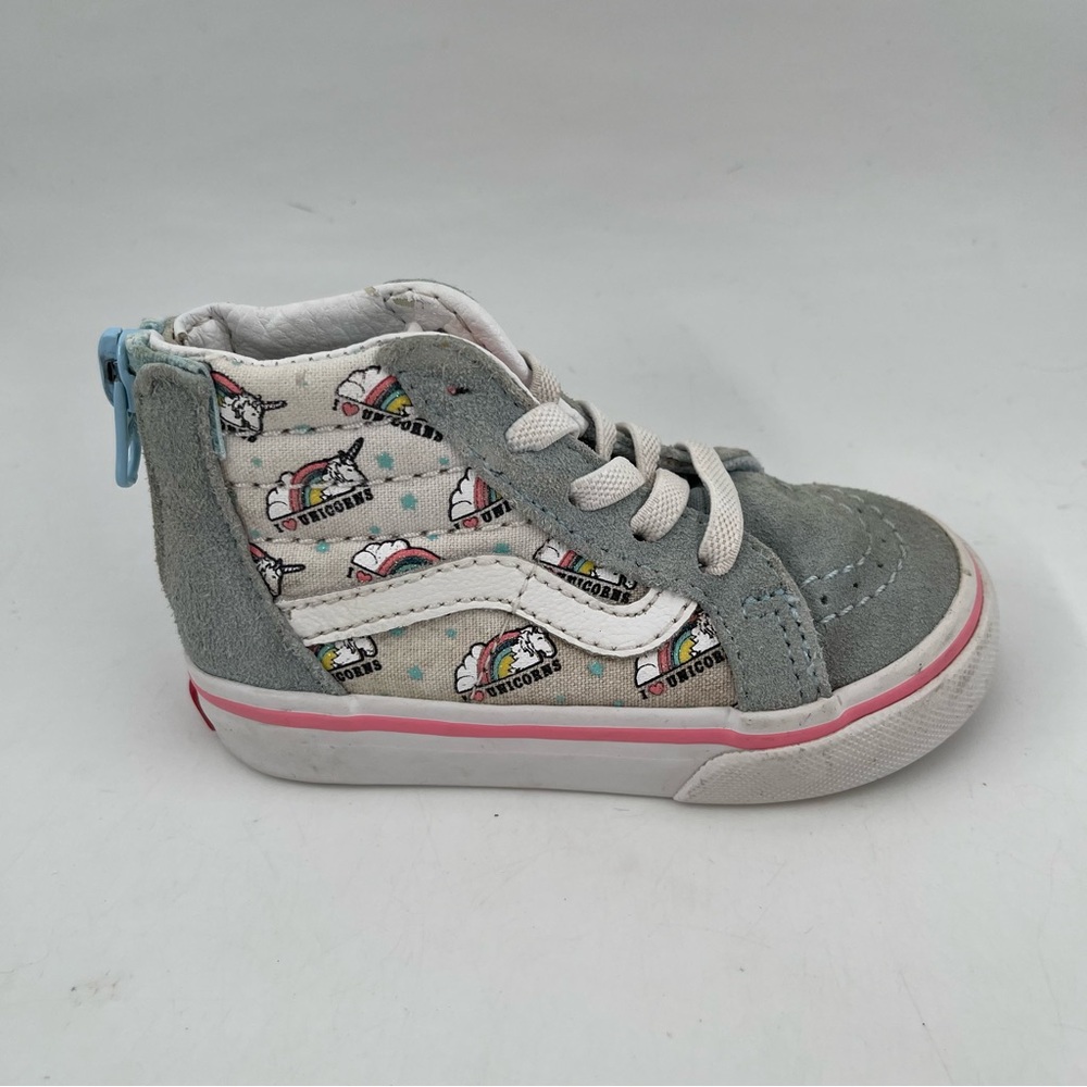 Vans Infant/Toddler SK8-Hi -SZ 5 - Zip Unicorn Cool Blue High top Sneakers Shoes